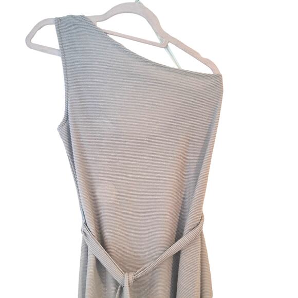 Sugar Lips One Shoulder MIdi Dress Large Light Sage NWT 30% Cotton. Minimalist.. - Picture 5 of 10